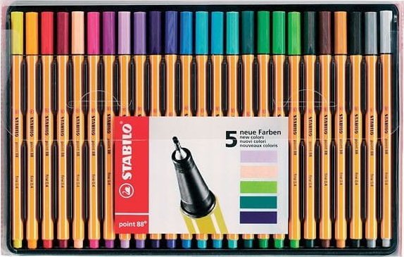 Stabilo Point 88 Fineliner 0,4m m - med 25 stk. i etui