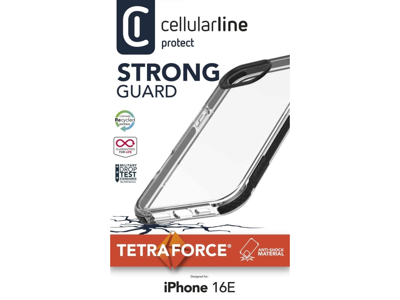 Cellularline 8018080492594, Cover, Apple, Iphone Se (2025), 15,4 Cm (6.06"), Transparent