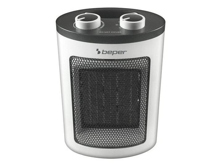 Beper RI.080, Blæser med elektrisk områdevarmer, Keramisk, Indendørs, Skrivebord, Gulv, Bord, Vindue, Sort, Sølv, Acrylonitrilbutadienstyren