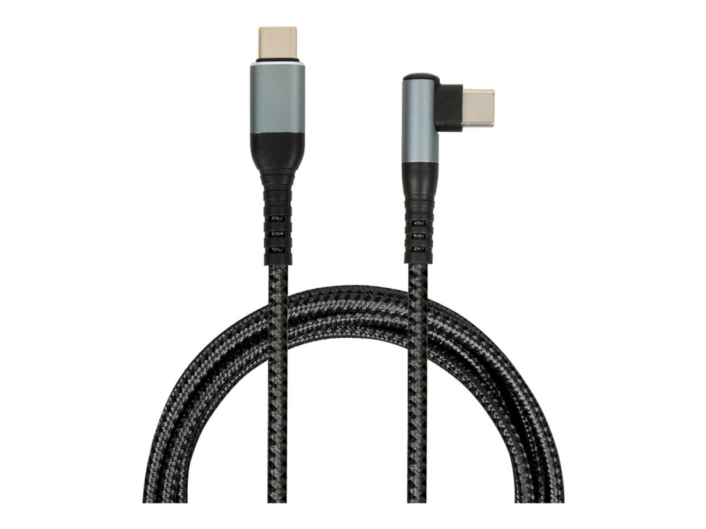 Ibox - Usb-Kabel - Usb-C (Stecker) Gerade Auf Usb-C (Stecker) Gewinkelt - Usb 2.0 - 20 V - 5 A - 2 M - Usb Power Delivery (100 W) - Grau, Schwarz