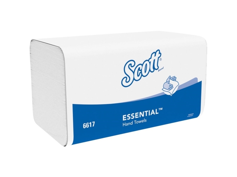 Håndklædeark, Kimberly-Clark Scott, 1-lags, V-fold, 21x20cm, 10,5 cm, hvid