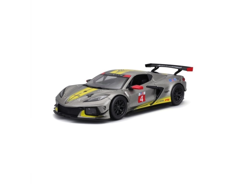 BBURAGO Chevrolet Corvette C8R, Sportsbil model, Formonterede, 1:24, Chevrolet Corvette C8R #4, Ethvert køn, Metal, Plast