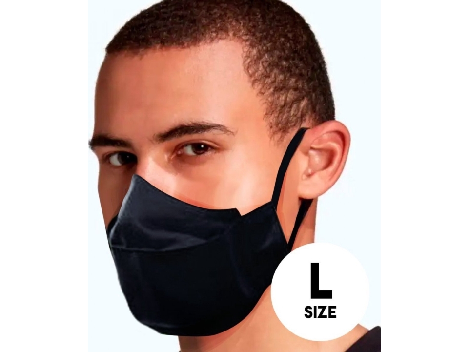 Mocco Textile Zweilagige Wiederverwendbare Masken Größe L - Schwarz