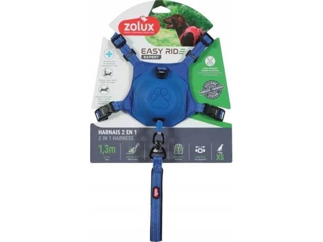 Zolux Easyride Xs Geschirr Mit Automatischer Leine Blau