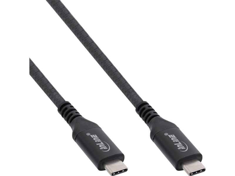 Inline Usb4-Kabel, Usb-C Han/Han, 8K60hz, Sort, 2 M