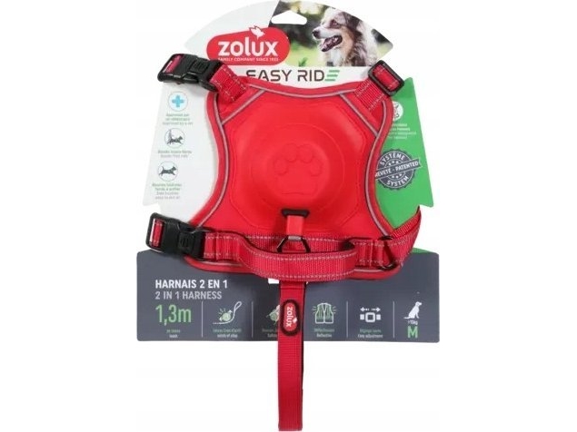 Zolux Easyride M Geschirr Mit Automatischer Leine Rot