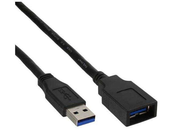 Inline 35610, 1 M, Usb A, Usb A, Usb 3.2 Gen 1 (3.1 Gen 1), Hanstik/Hunstik, Sort