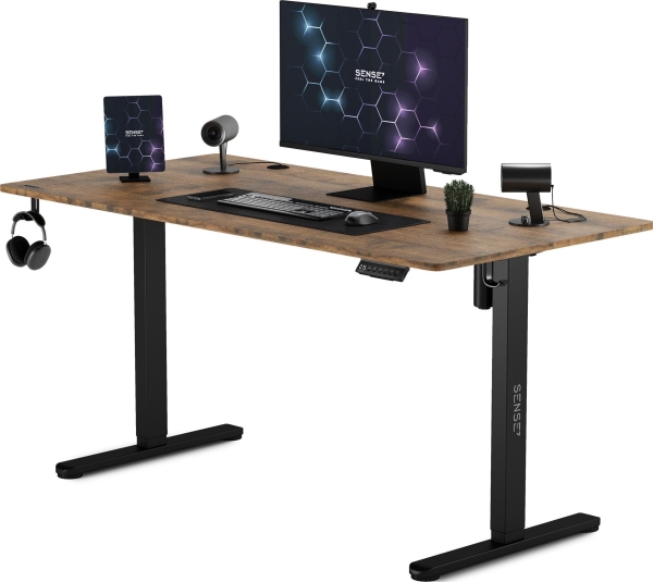 SENSE7 Nojo Wenge skrivbord 140 cmx70 cm Svart ek | Skrivbord för kontor | GameStuff