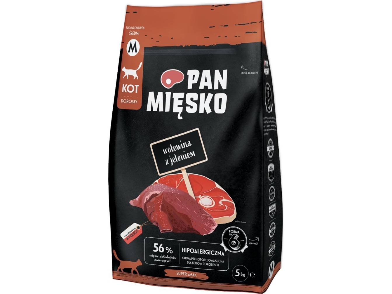 Pan Miesko Trockenfutter Für Katzen Mit Rind & Hirsch (Erwachsene), 5 Kg