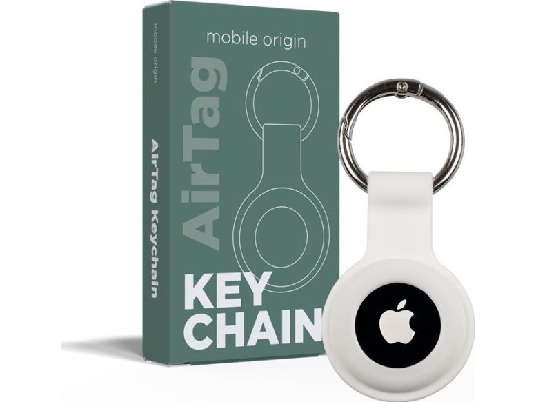 Mobile Origin AirTag KeyChain - white