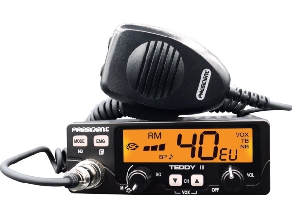 CB-radio PRESIDENT TEDDY II+ ASC VOX 12/24V AM/FM | Tele & GPS - Hobbyradio - Komradio | GameStuff