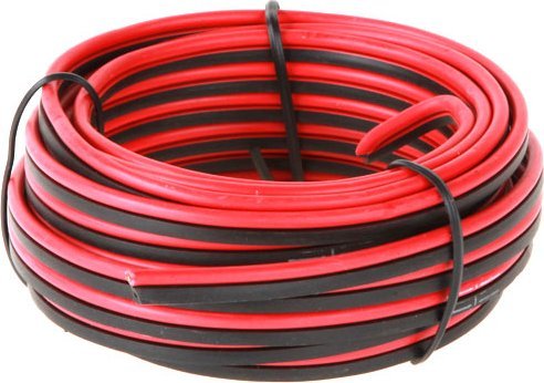 Kabel głośnikowy CCA 1mm 10M czer.-czarn.