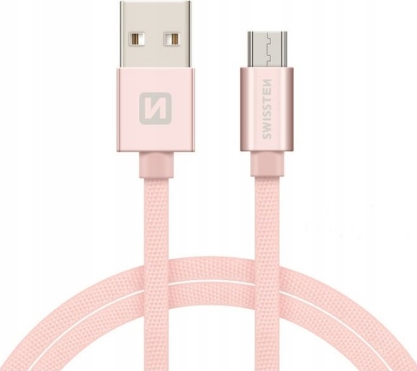 Usb-Kabel Swissten Microusb - Microusb 2 M Pink (8595217455559)
