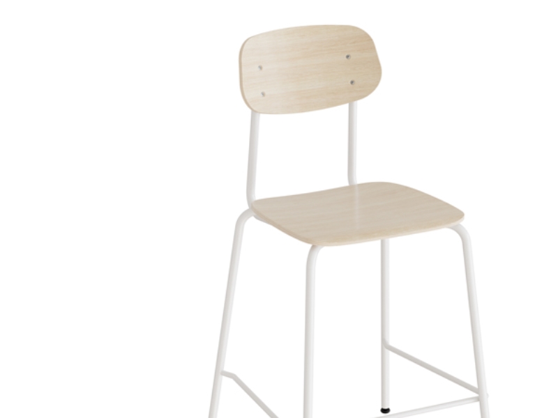 Barstol Atlas 2111BS, vitpigmenterad eklaminat, vit ram | Möbler - Stolar & Stolmattor - Matsalstolar | GameStuff