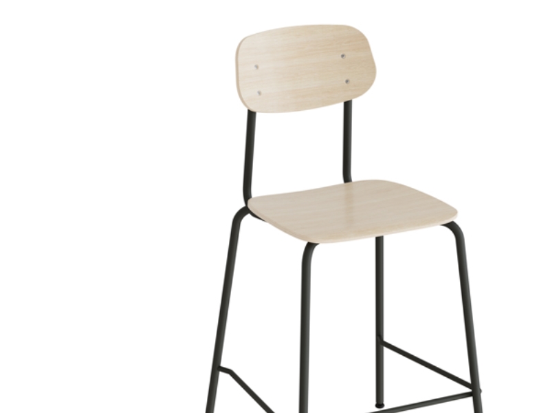 Barstol Atlas 2111BS, vitpigmenterad eklaminat, svart-oliv stomme | Möbler - Stolar & Stolmattor - Matsalstolar | GameStuff