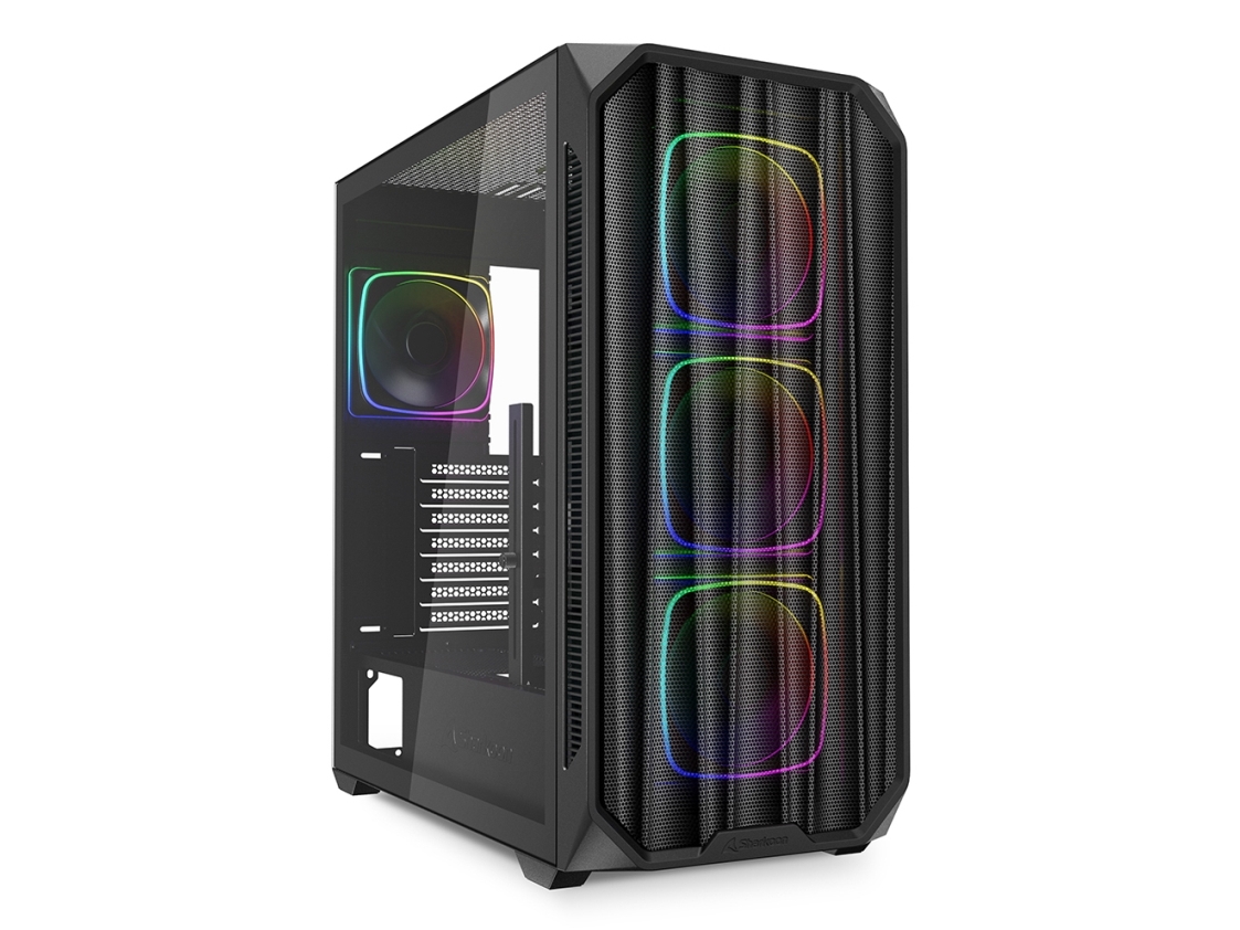Sharkoon Ak5m Rgb, Midi Tower, Pc, Schwarz, Atx, Micro Atx, Mini-Itx, Multi, Taschenlüfter