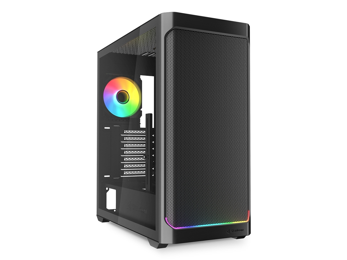 Sharkoon Ak4w Rgb Strip, Midi Tower, Pc, Schwarz, Atx, Micro Atx, Mini-Itx, Metall, Multi