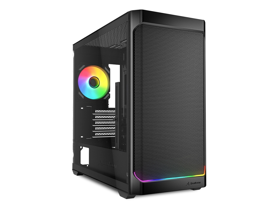 Sharkoon Mk4w Rgb Strip, Micro Tower, Pc, Schwarz, Micro Atx, Mini-Itx, Multi, Taschenlüfter, Vorderseite