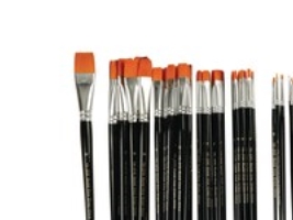 Nylon Pensler, 0+2+4+8+12+16+20, L: 16,5-20 cm, B: 1-7 mm, flad, 7x12 stk./ 1 pk.
