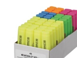 Tekstmarker Dataglo m/skrå spids ass. farver, boks med 48 stk. | Skrivredskap - Överstryckningspennor - Tjock Överstryckningspennor | GameStuff