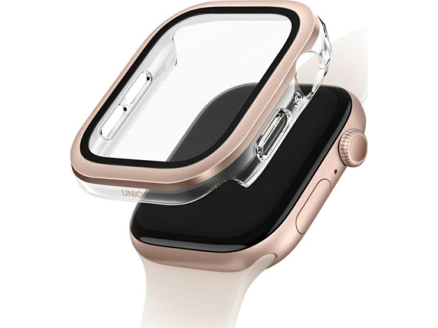 Case Uniq Voute For Apple Watch Series 10 46Mm Tempered Glass Rose Gold