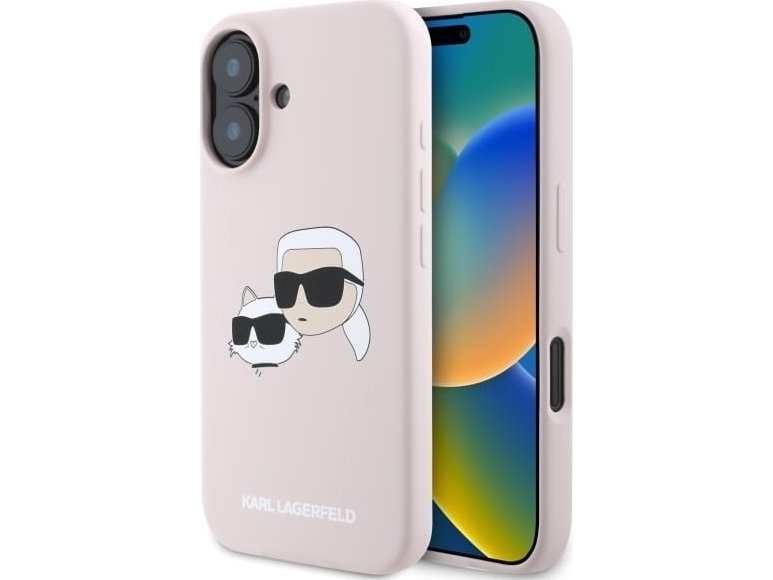 Karl Lagerfeld Liquid Silicone Double Heads Magsafe Case For Iphone 16 Rožine