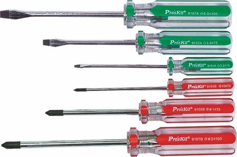 Skruvmejselsats (6 st), SW-9106 ProsKit | Datorkomponenter - Datorchassin & Tilbeör - IT-Verktyg | GameStuff