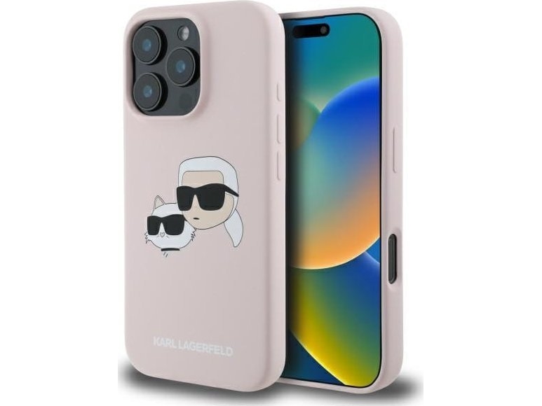 Karl Lagerfeld Liquid Silicone Double Heads Magsafe Case For Iphone 16 Pro Max Rožine
