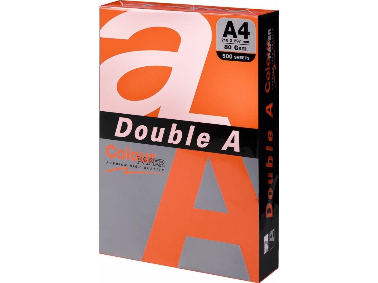 Double A Farvet Papir Double A, 80G, A4, 500 Ark, Safran