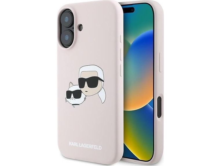 Karl Lagerfeld Klhmp16mskchpplp Iphone16 Plus 6.7" Pink/Pink Hardcase Silicone Double Heads Print