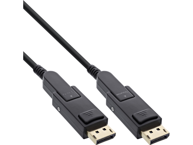 Inline Displayport-Kabel - Displayport 50 M Sort