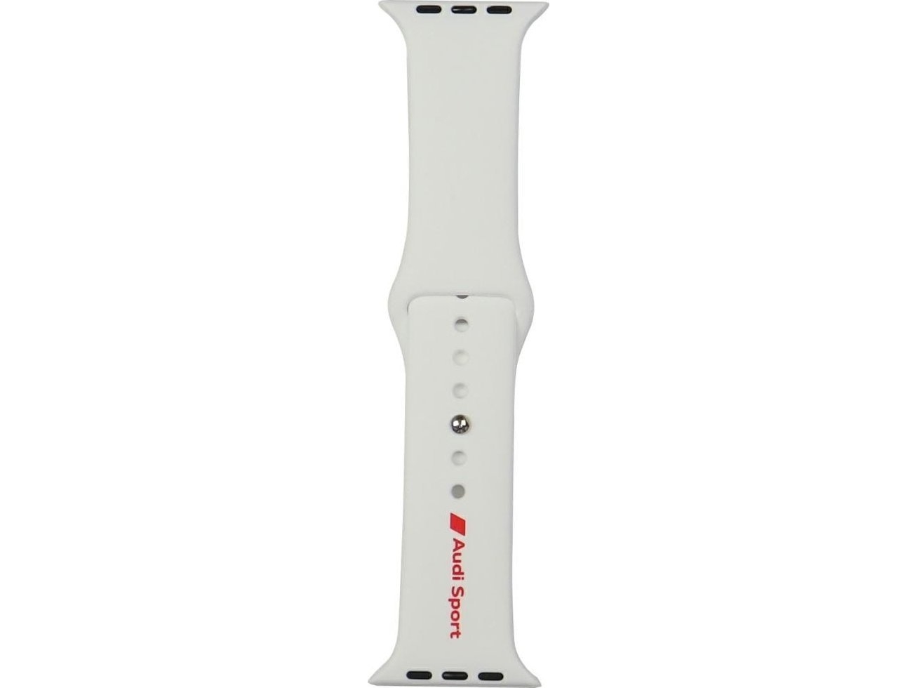 Pasek Audi Sport Red Logo Silicone Watch Strap Do Apple Watch 44/45/46/49Mm Biały