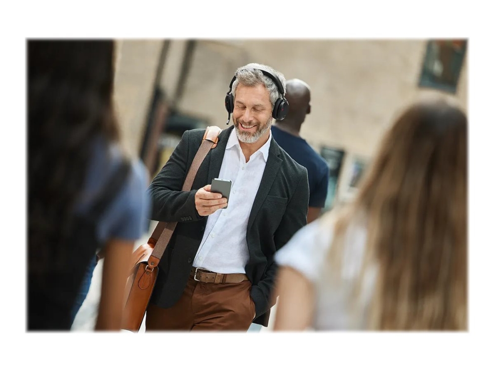 Jabra Evolve2 75 - Headset - På Øret - Bluetooth - Trådløs - Aktiv Støjfjerning - Usb-C - Støjisolerende - Sort - Optimeret Til Uc