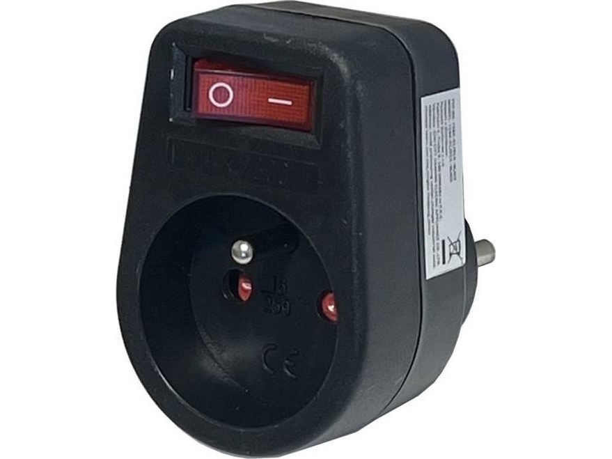 Connect IT Konnoc DX-FZBK-01/01A rozbočka 1x zásuvka s vypínačem juoda