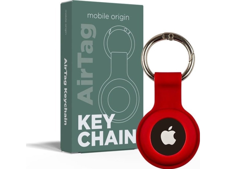 Mobile Origin Airtag Schlüsselanhänger, Rot