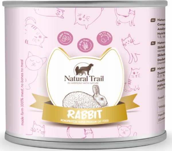 Natural Trail Natural Trail* Kattefoder, Kanin Monoprotein, 185 G