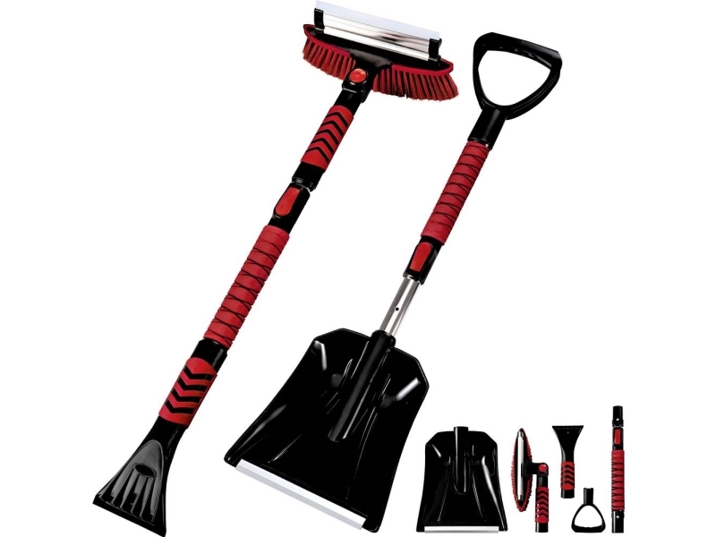 IWH isskrapa utdragbar, ##### med snöskyffel svart, röd | Bilvård & Biltillbehör - Utvändiga utrustning för bilar - Vintertillbehör | GameStuff