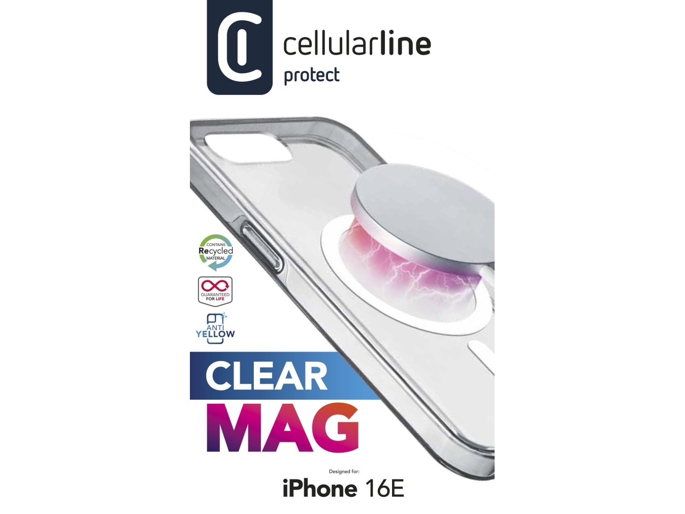 Cellularline 8018080492884, Cover, Apple, Iphone Se (2025), 15,5 Cm (6.1"), Transparent