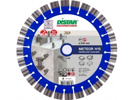 Distar Diamantscheibe Meteor H15 230 X 2,6/1,6 X 22,23 Mm