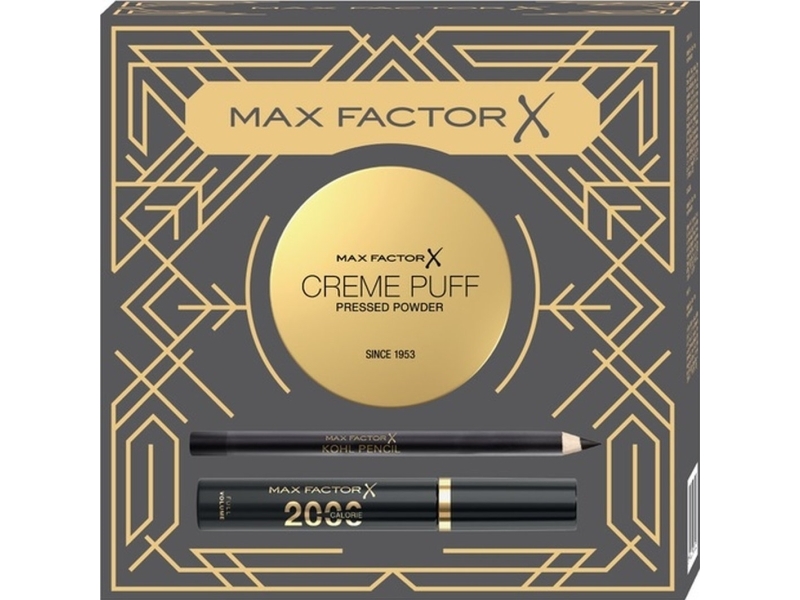 MAX FACTOR_SET Creme Puff ansigtspudder + Mascara 2000 Calorie mascara + Kohl Pencil øjenblyant