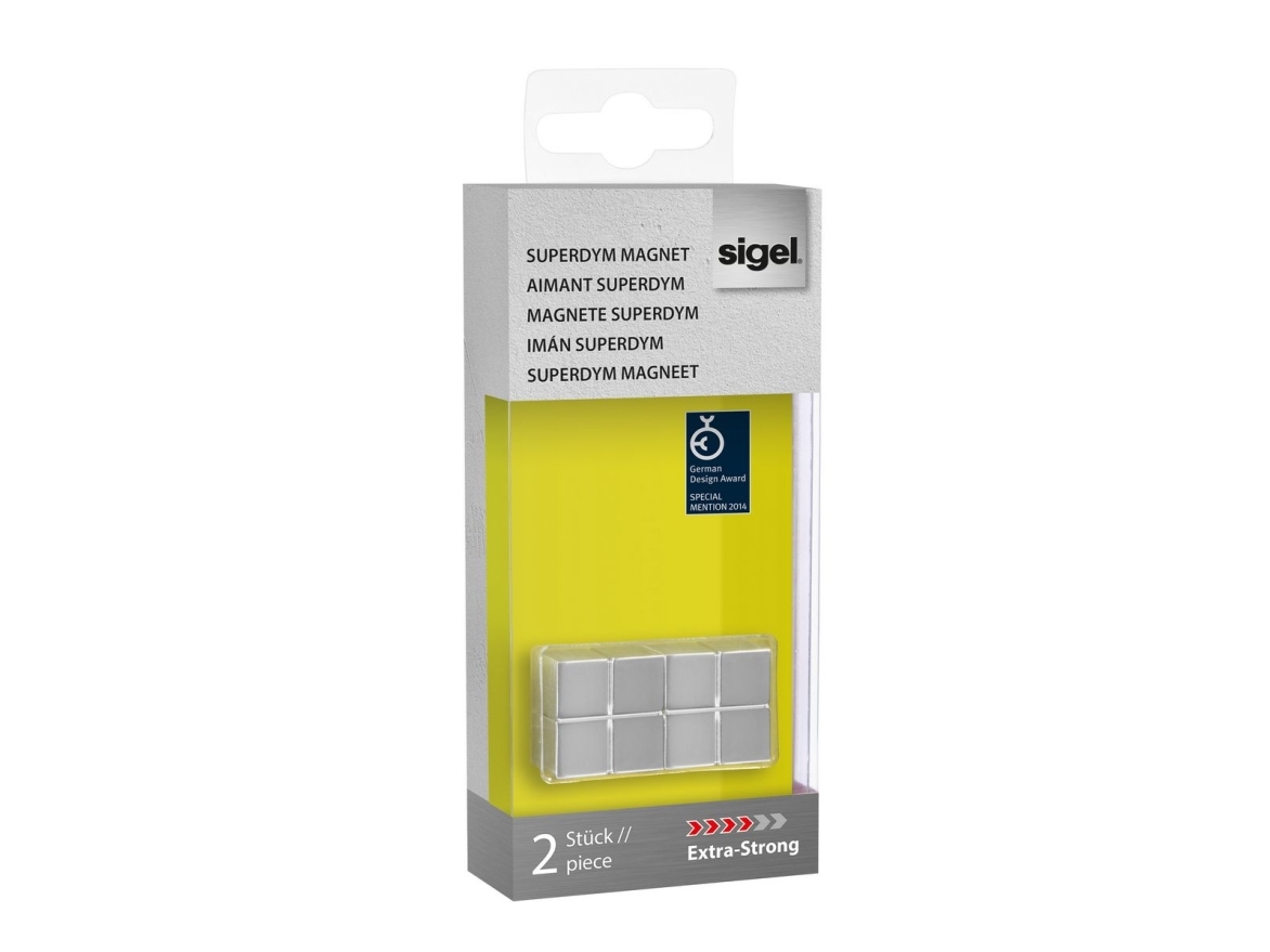 Sigel Superdym Magnet C10 Extrastrong Sølv 20 X 20 10 Mm Poleret - Sigel Ba704 Superdym C10 20X10mm (Ba704)