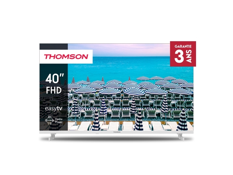 Thomson 40Fd2s13w, 101,6 Cm (40"), 1920 X 1080 Pixel, Full Hd, Led, Dvb-C, Dvb-S, Dvb-S2, Dvb-T, Dvb-T2, Weiß