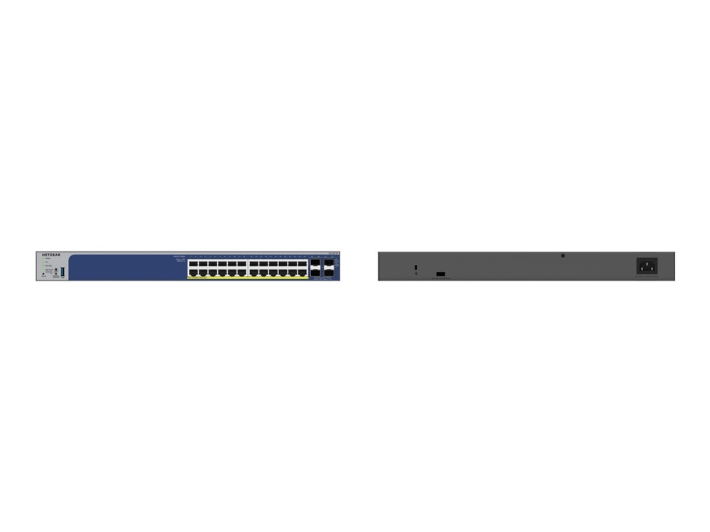 NETGEAR Smart GS728TXUP - V3 - switch - L3 Lite - smart - 24 x 10/100/1000 (PoE++) + 4 x 10 Gigabit SFP+ - skrivbordsmodell, rackmonterbar - PoE++ | Datortillbehör - Nätverk - Switchar | GameStuff