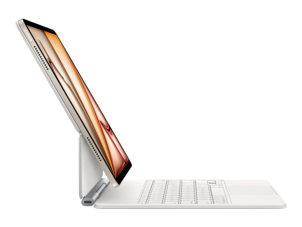 Apple Magic Keyboard - Tastatur og folio-kasse - med trackpad - Apple Smart connector - AZERTY - fransk - hvid - for 13-inch iPad Air (M2, M3) billede