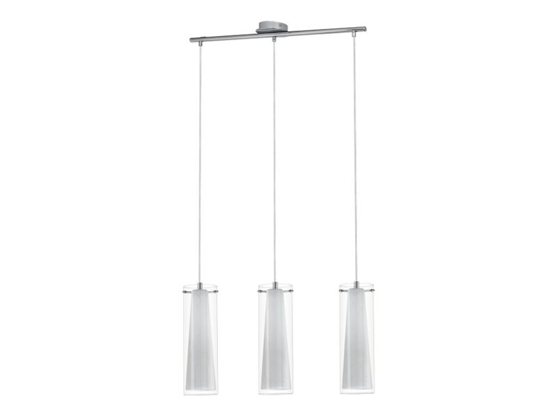 Eglo Pinto - Hängande lampa - 3 uttag - E27 - conical - krom, klar, vit | Belysning - Inomhusbelysning - Taklampa & Pendellampa | GameStuff