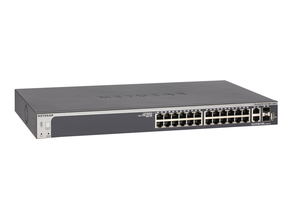 NETGEAR Smart S3300-28X - V3 - switch - L3 Lite - smart - 24 x 10/100/1000 + 2 x 10Gb Ethernet + 2 x 10Gb Ethernet SFP+ - skrivbordsmodell, rackmonterbar | Datortillbehör - Nätverk - Switchar | GameStuff