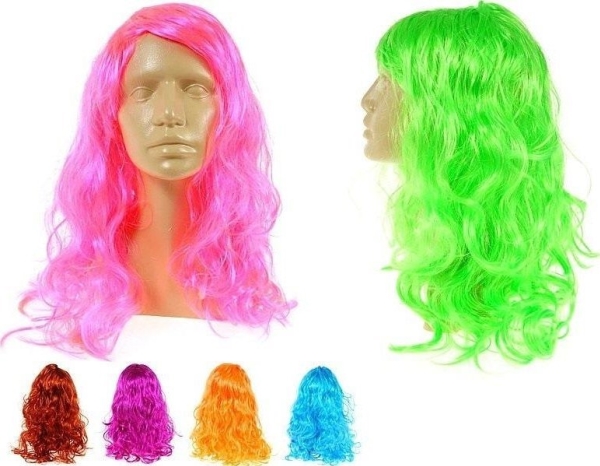 Wig long curls colorful MIX
