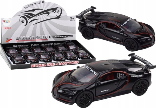 LeanToys sportbil 1:32 figur med spoiler i metall, svart | Leksaker - Radiostyrda leksaker - Bilar och akutbilar | GameStuff