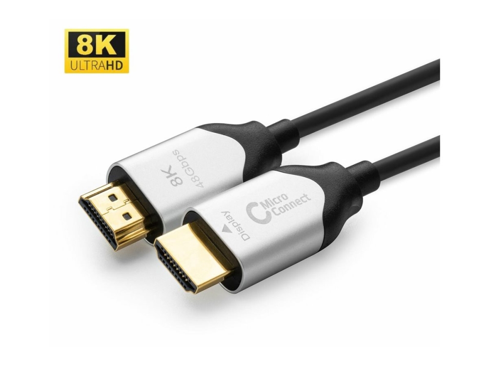 Microconnect Premium - Ultra High Speed - Hdmi-Kabel Med Ethernet - Hdmi Han Lige Til Hdmi Han Lige - 50 M - Hybrid Kobber/Fibertoptik - Sort - Dolby