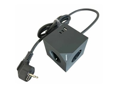 Microconnect - Stikdåse - 3-Vejs, Med Magnetisk Funktion - Input: Type F - Output-Stikforbindelser: 6 (3 X Strøm Type F, Usb, 2 X Usb-C) - 1.5 M Ledn